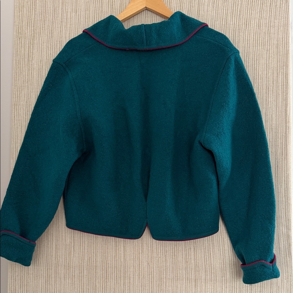 Geiger Elegant green Embroidered boil wool Women's jacket size 40 - Picture 8 of 11